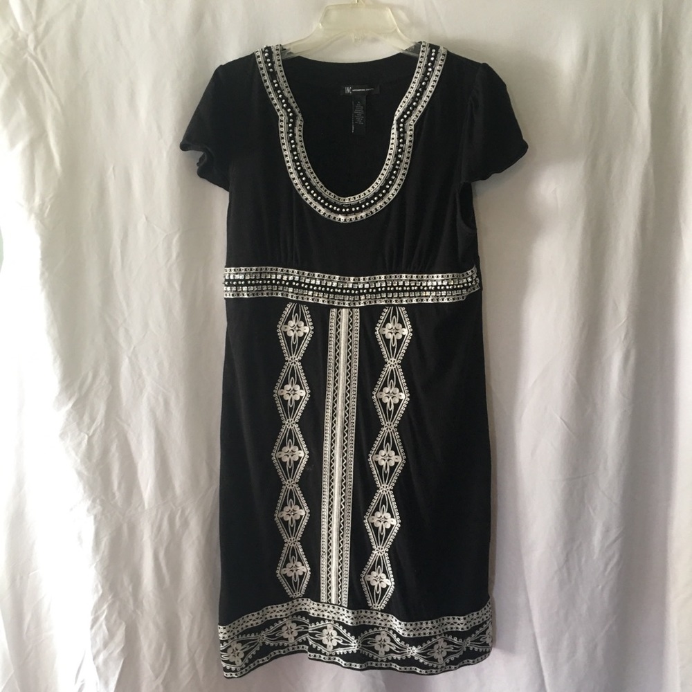 Inc       Black and white rhinestone dress   Size XL